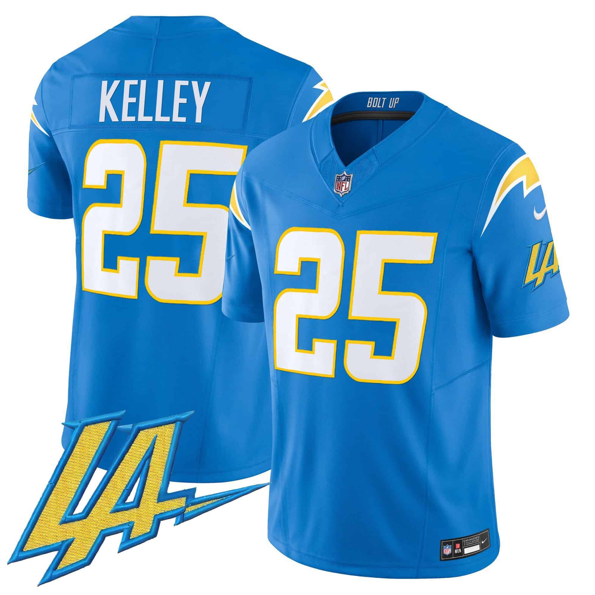 Men Los Angeles Chargers #25 Kelley Light Blue 2024 Nike Vapor Limited NFL Jersey style 1->indianapolis colts->NFL Jersey